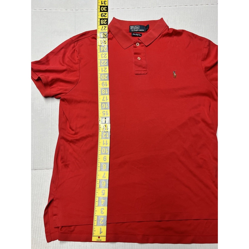 Vintage Polo Ralph Lauren Shirt Men's Large‎ Flesh Pony Golf Casual Preppy Red - Picture 3 of 10